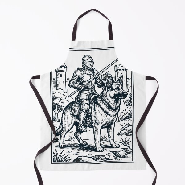 Artikelvorschau, Vintage Ritter, Deutscher Schäferhundreiter, düsterer Mittelalter-Hundeliebhaber entworfen und verkauft von DoodleTortle.