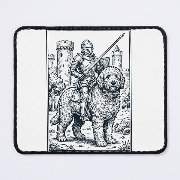 Item preview, Vintage Knight Goldendoodle Rider Grimdark Medieval Dog Lover designed and sold by DoodleTortle.