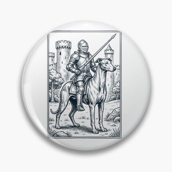 Artikelvorschau, Vintage Ritter Greyhound Reiter Grimdark Mittelalter Hundeliebhaber entworfen und verkauft von DoodleTortle.