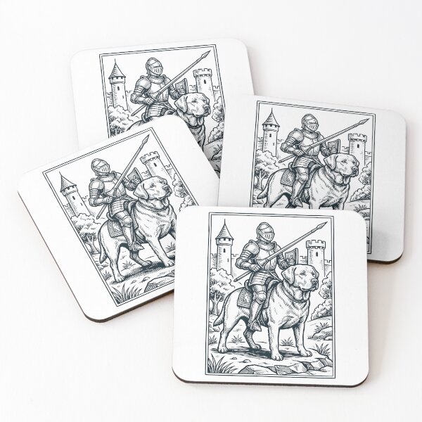 Artikelvorschau, Vintage-Ritter-Labrador-Reiter, düsterer mittelalterlicher Hundeliebhaber entworfen und verkauft von DoodleTortle.