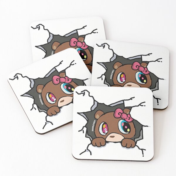 Item preview, Kanye West Dropout Bear Girl Sticker - Peeking Bow Version | Hip Hop Fan Gift designed and sold by DOODLE RIOT.