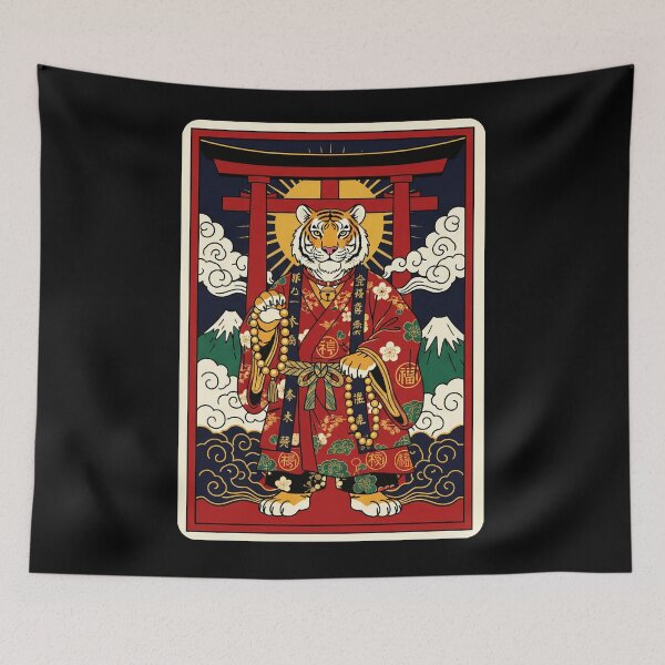 Item preview, Samurai Tiger Japanese Temple Guardian Traditional  designed and sold by JordynLadukeg65.