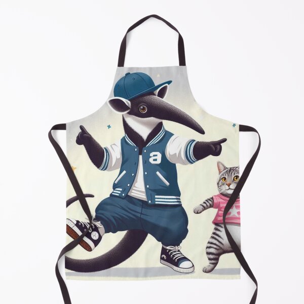 Item preview, Hip-Hop Dancing Anteater and Cat – Whimsical Streetwear Design designed and sold by Dogandesighn.