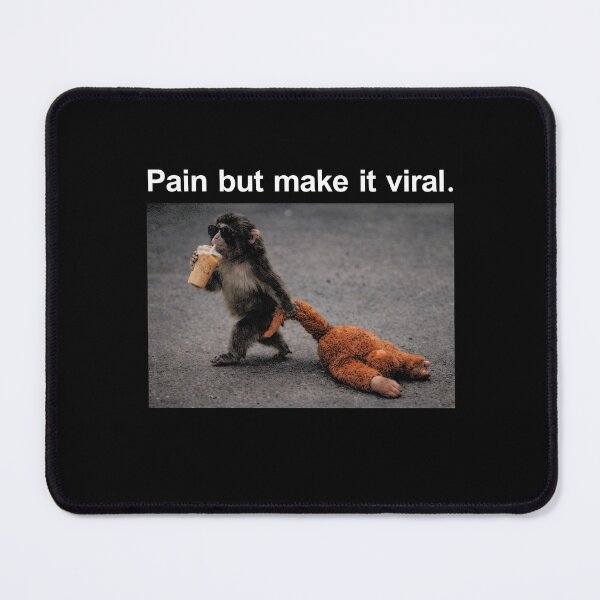 Item preview, Pain but make it viral, Baby Monkey Punch Drinking Iced Coffee Meme designed and sold by borenclolahroy.