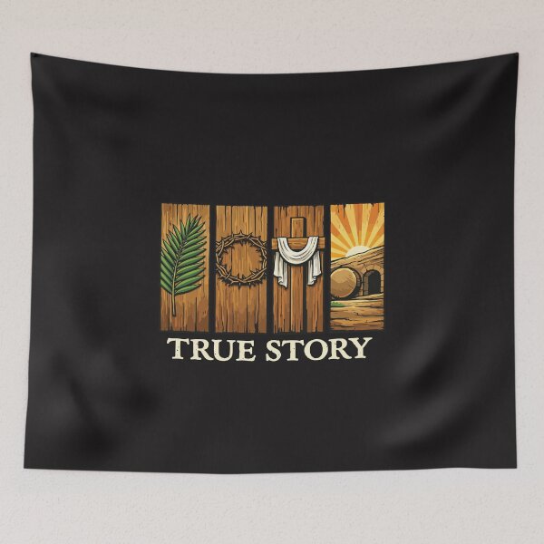 Item preview, True Story He Is Risen Easter Christian Cross Faith Design designed and sold by kiralynstration.