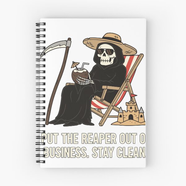 Item preview, Funny Grim Reaper Stay Clean Sobriety Recovery designed and sold by Snout & Shout..