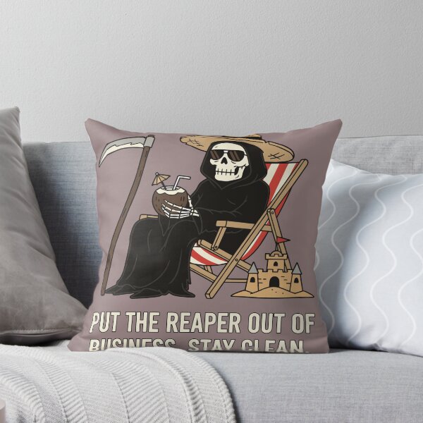 Item preview, Funny Grim Reaper Stay Clean Sobriety Recovery designed and sold by Snout & Shout..