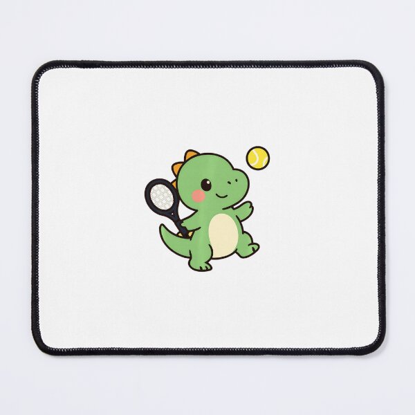 Item preview, Cute Dinosaur Tennis Player Cartoon Character designed and sold by WayTBeenkenArt.