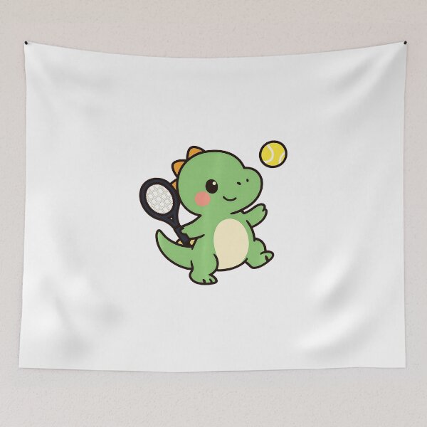 Item preview, Cute Dinosaur Tennis Player Cartoon Character  designed and sold by WayTBeenkenArt.