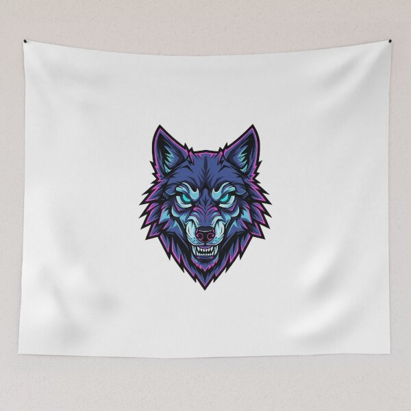 Item preview, Neon Cyber Wolf Head – Futuristic Streetwear designed and sold by Morden-Design.
