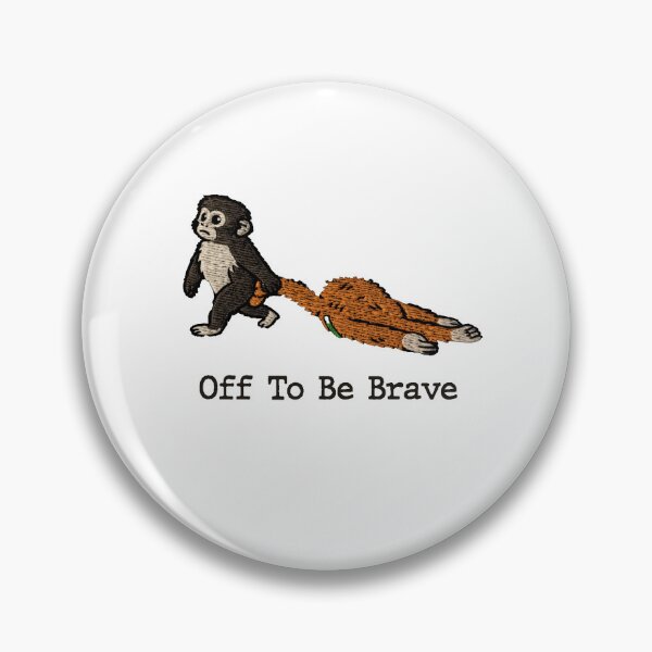 Item preview, Off to be Brave, Punch Emotional Support Monkey, Funny Animal Meme designed and sold by borenclolahroy.