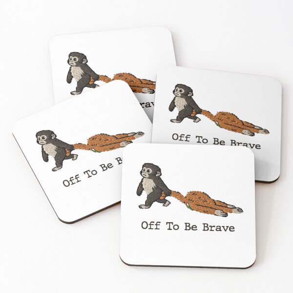 Item preview, Off to be Brave, Punch Emotional Support Monkey, Funny Animal Meme designed and sold by borenclolahroy.