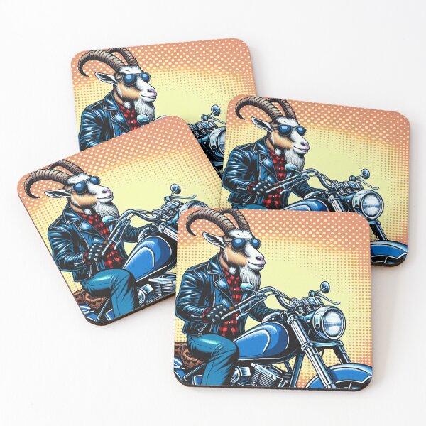 Item preview, Cute goat with leather jacket using classic motor designed and sold by Dogandesighn.