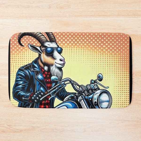 Item preview, Cute goat with leather jacket using classic motor designed and sold by Dogandesighn.
