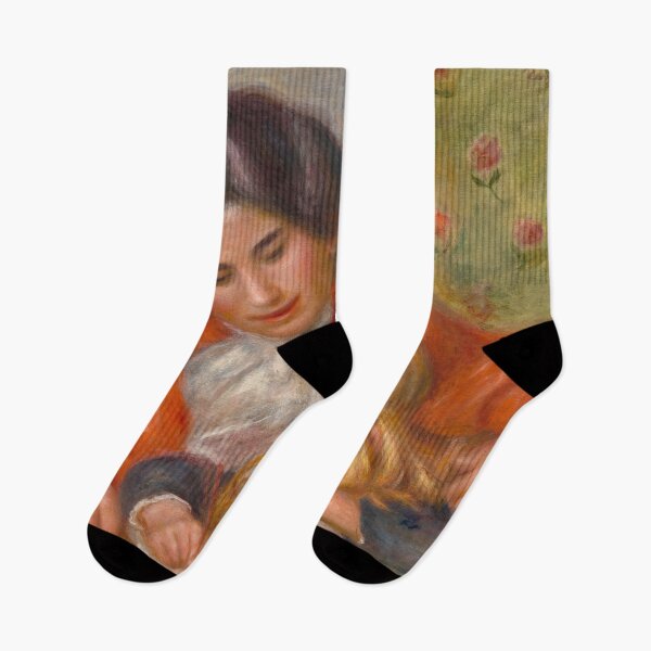 Item preview, La Lecon Decriture by Pierre-Auguste Renoir: Tender Impressionist Mother and Child designed and sold by artofuniverse.