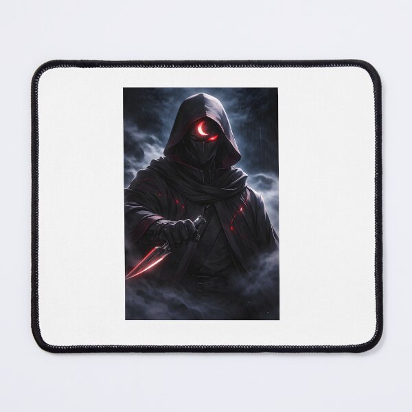 Item preview, Dark Hooded Assassin with Glowing Red Eyes – Shadow Warrior Art designed and sold by Anshugoyal.
