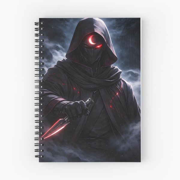 Item preview, Dark Hooded Assassin with Glowing Red Eyes – Shadow Warrior Art designed and sold by Anshugoyal.