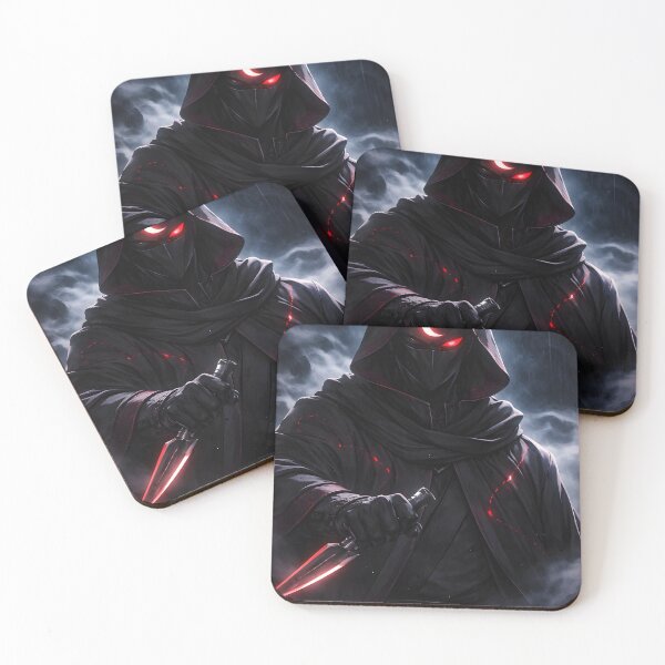 Item preview, Dark Hooded Assassin with Glowing Red Eyes – Shadow Warrior Art designed and sold by Anshugoyal.