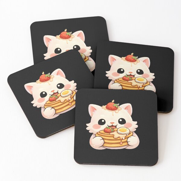 Item preview, Cute Kawaii Cat Eating Pancake Breakfast Stack designed and sold by Trendora90.