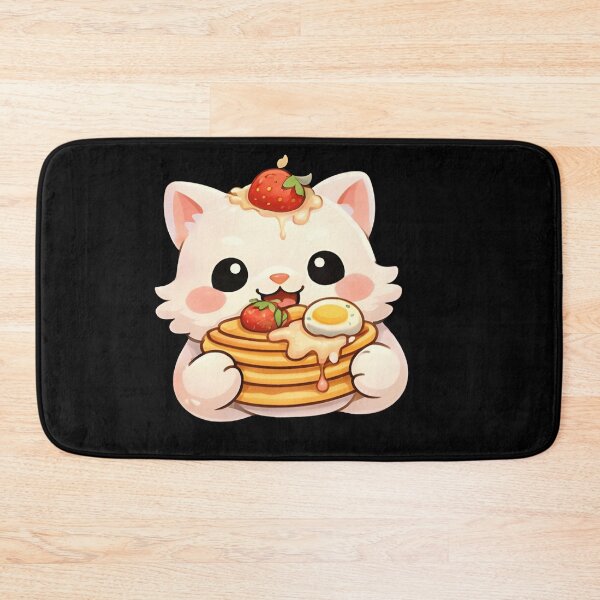 Item preview, Cute Kawaii Cat Eating Pancake Breakfast Stack designed and sold by Trendora90.