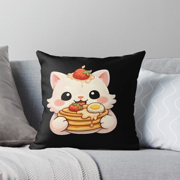 Item preview, Cute Kawaii Cat Eating Pancake Breakfast Stack designed and sold by Trendora90.