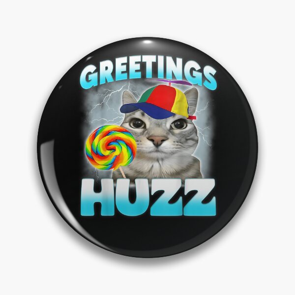 Item preview, Greetings Huzz Cat Meme designed and sold by sigrunsartcave.