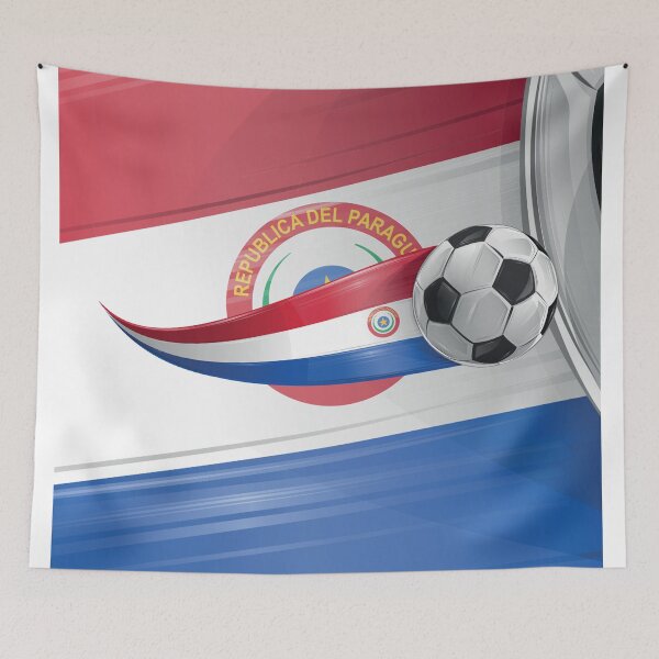 Item preview, A realistic soccer ball featuring the red, white, and blue colors of the Paraguay flag, rendered as a clean  designed and sold by Doomko.