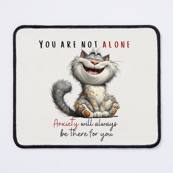 Item preview, Anxiety Humor Cat Quote - You Are Not Alone Anxienty Will Allways Be There for You designed and sold by KymeraStudio25.