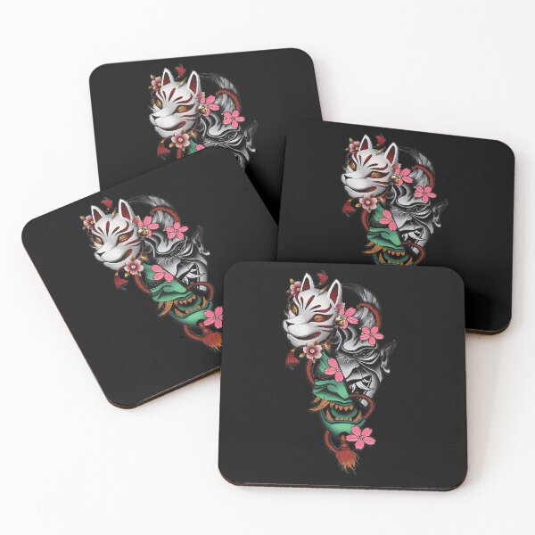 Item preview, Traditional Japanese Kitsune and Hannya Mask Design designed and sold by Bspaces.