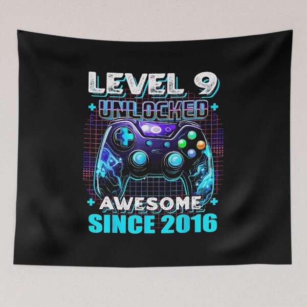 Item preview, Level 9 Unlocked Awesome Since 2016 Gaming Birthday designed and sold by FGTV2021.