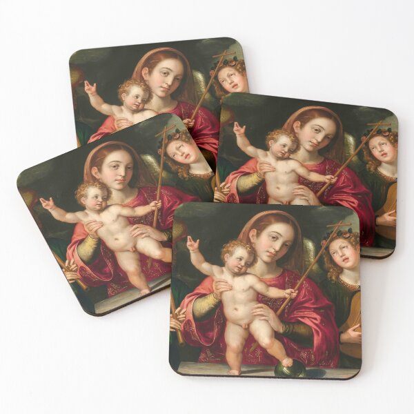 Item preview, Madonna and Child with Music-making Angels Art Print designed and sold by TheSoulOfArt.