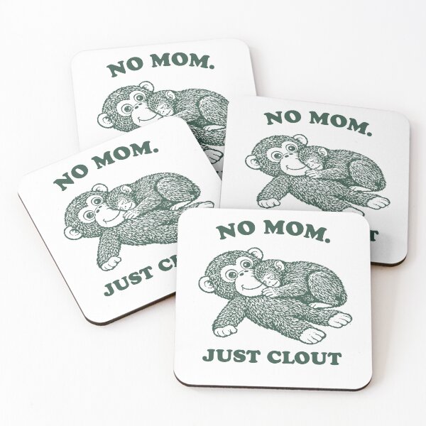 Item preview, no mom just clout, funny punch monkey meme, cute baby monkey designed and sold by borenclolahroy.