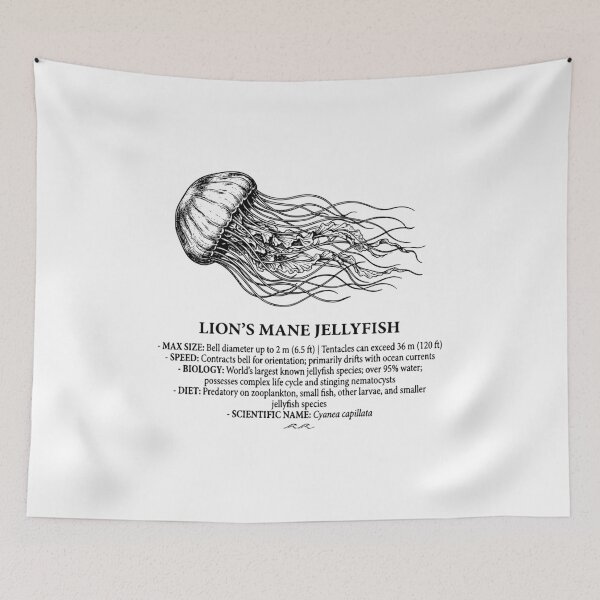 Item preview, Vintage Lion's Mane Jellyfish Scientific Print designed and sold by MotionBanana Art.