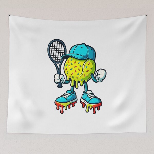 Item preview, Melting Tennis Ball Cartoon Street Art Character designed and sold by WayTBeenkenArt.