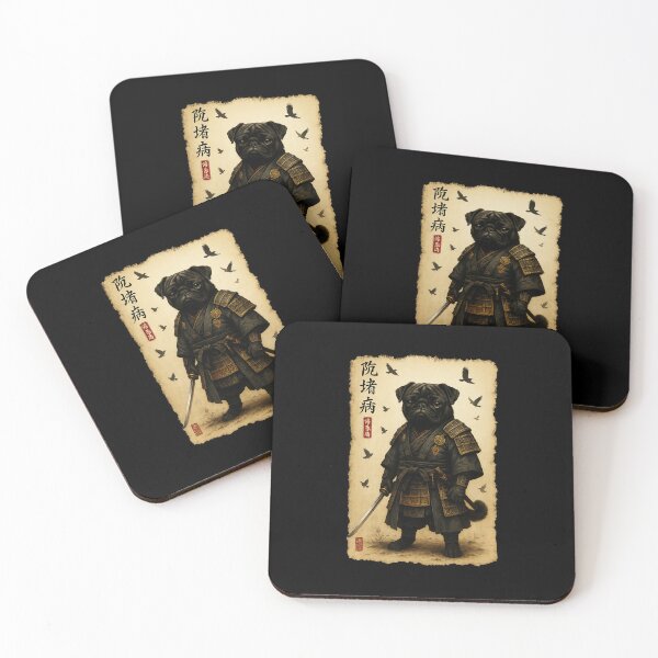 Item preview, Samurai Pug Warrior Japanese Style Dog Illustration designed and sold by titanlevi.