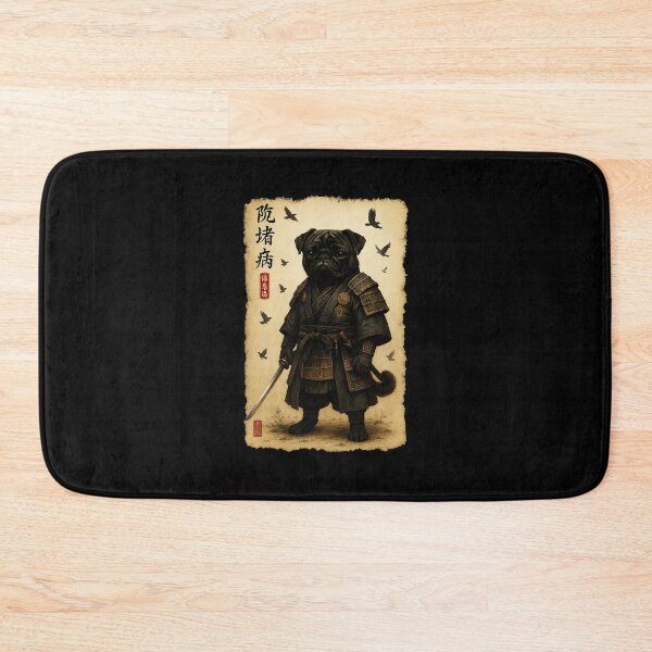 Item preview, Samurai Pug Warrior Japanese Style Dog Illustration designed and sold by titanlevi.