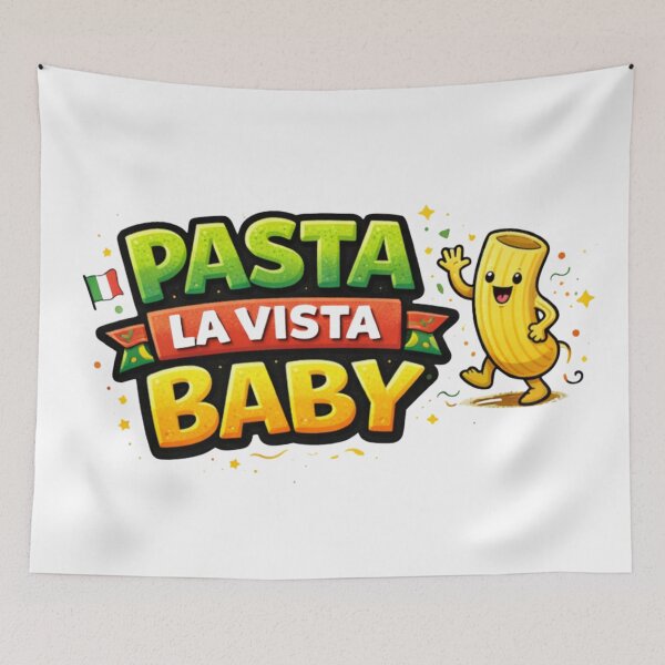 Item preview, Pasta La Vista Baby Funny Pasta Pun designed and sold by LitlCalmStudio.