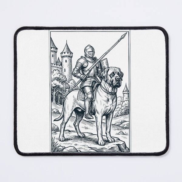 Item preview, Vintage Knight Mastiff Rider Grimdark Medieval Dog Lover designed and sold by DoodleTortle.