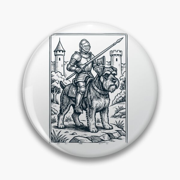 Artikelvorschau, Vintage Ritter Miniatur Schnauzer Reiter Grimdark Mittelalter Hundeliebhaber entworfen und verkauft von DoodleTortle.