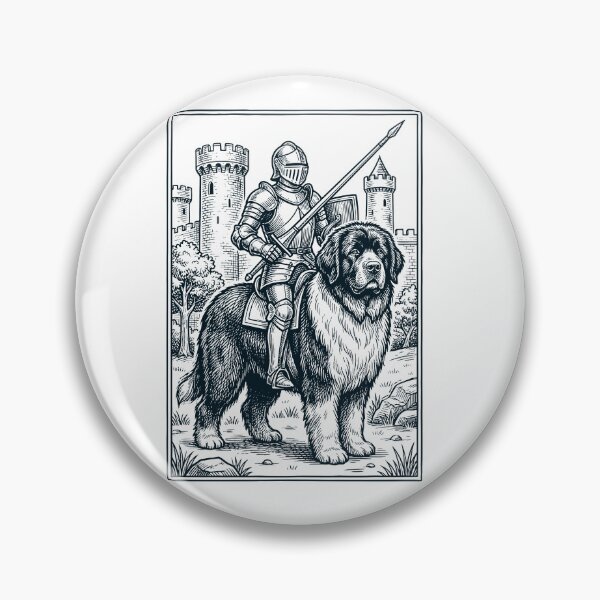 Item preview, Vintage Knight Newfoundland Rider Grimdark Medieval Dog Lover designed and sold by DoodleTortle.
