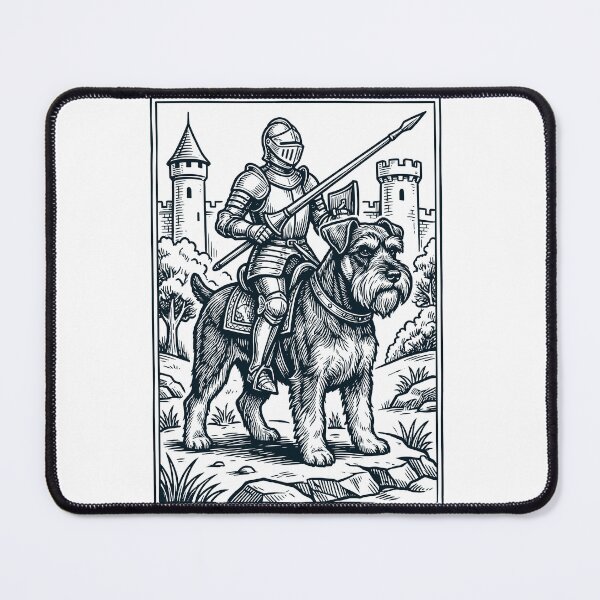 Artikelvorschau, Vintage Ritter Miniatur Schnauzer Reiter Grimdark Mittelalter Hundeliebhaber entworfen und verkauft von DoodleTortle.