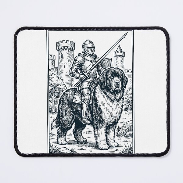 Item preview, Vintage Knight Newfoundland Rider Grimdark Medieval Dog Lover designed and sold by DoodleTortle.