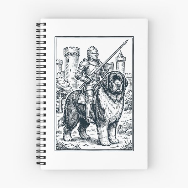 Item preview, Vintage Knight Newfoundland Rider Grimdark Medieval Dog Lover designed and sold by DoodleTortle.