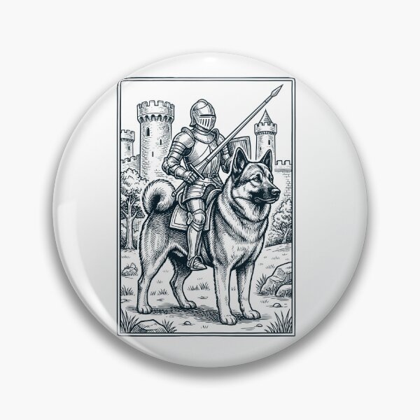 Artikelvorschau, Vintage Ritter Norwegischer Elchhund Reiter Grimdark Mittelalter Hundeliebhaber entworfen und verkauft von DoodleTortle.