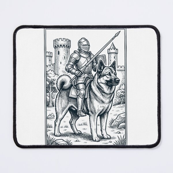 Artikelvorschau, Vintage Ritter Norwegischer Elchhund Reiter Grimdark Mittelalter Hundeliebhaber entworfen und verkauft von DoodleTortle.