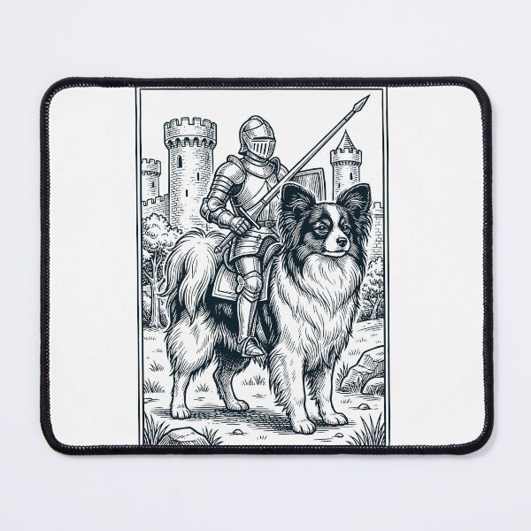 Item preview, Vintage Knight Papillon Rider Grimdark Medieval Dog Lover designed and sold by DoodleTortle.