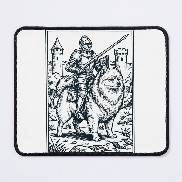 Item preview, Vintage Knight Pomeranian Rider Grimdark Medieval Dog Lover designed and sold by DoodleTortle.