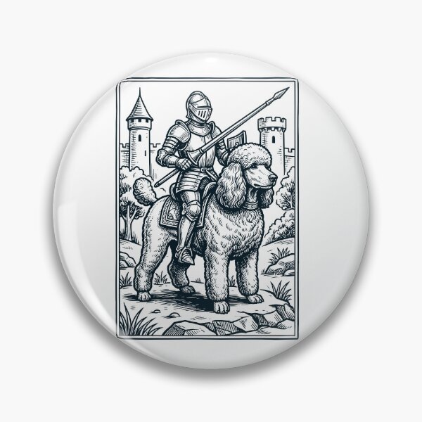Artikelvorschau, Vintage-Ritter-Pudelreiter, düsterer mittelalterlicher Hundeliebhaber entworfen und verkauft von DoodleTortle.