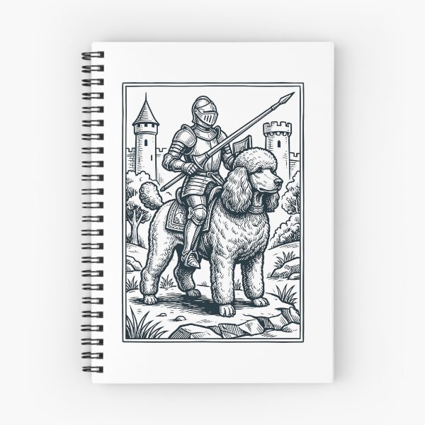 Artikelvorschau, Vintage-Ritter-Pudelreiter, düsterer mittelalterlicher Hundeliebhaber entworfen und verkauft von DoodleTortle.