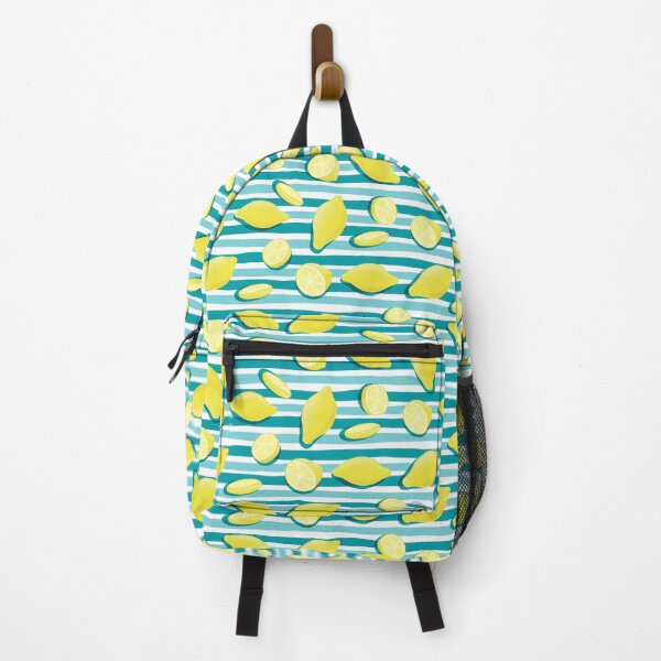 Item preview, Zesty Lemon Slices | Mediterranean Teal & White Striped Food Motif designed and sold by Marlene Wagenhofer.